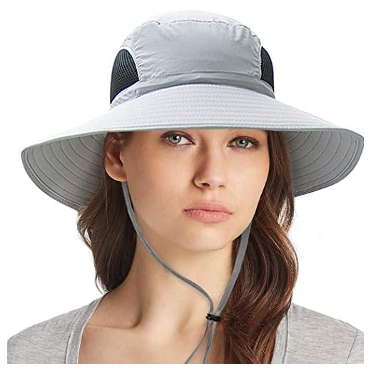 Ordenado Waterproof Sun Hat Outdoor UV Protection Bucket Mesh Boonie Hat Adjustable Fishing Cap Grey