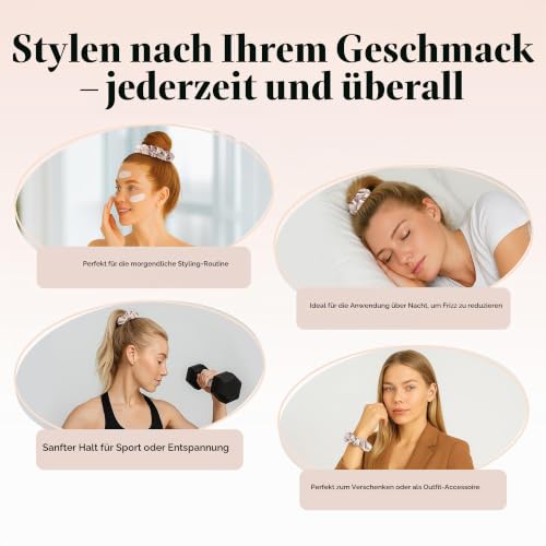 Kitsch Satin Haargummis Damen, Weicher als Seide - Sortiert, 5 Stück – Ansicht 5
