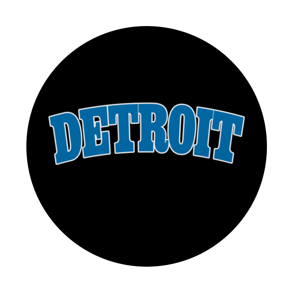 Detroit - Michigan - Throwback Design Print - Classic PopSockets Swappable PopGrip, Black - Image 3