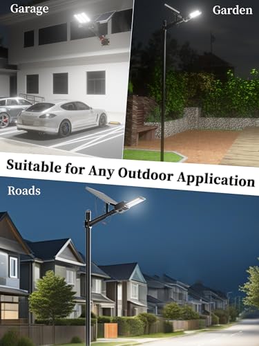 Image of Ofuray OL-12000W Solar Street Lights Outdoor,Parking Lot Lights Commercial Dusk to Dawn,60,000mah Big Power Solar Security Flood Remote Control Without Motion Sensor for Street,Yark,Court