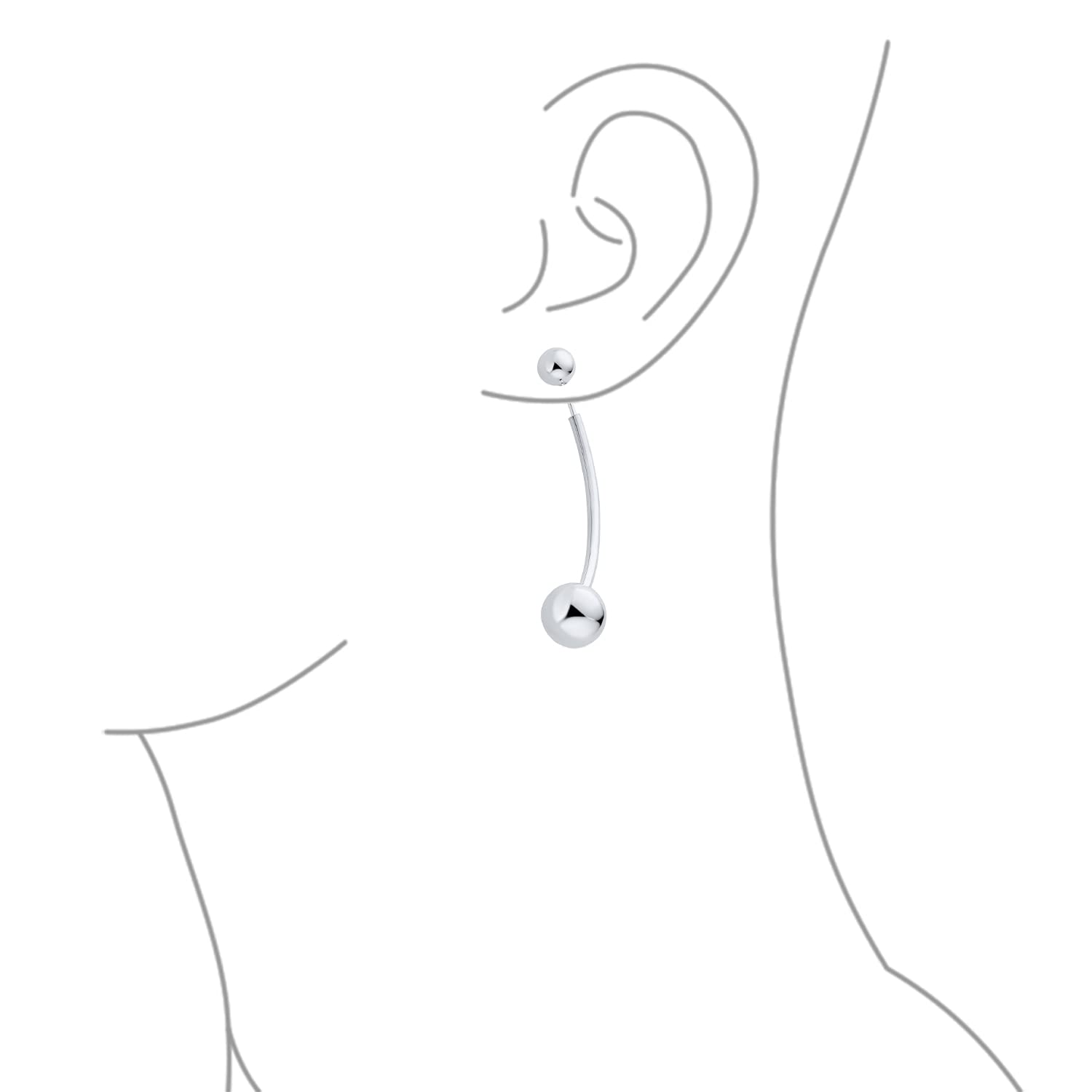 Pendientes colgantes de hilo largo fino geométrico minimalista con cuentas escalonadas para mujer adolescente, chapados en oro amarillo de 14K, plata de ley .925, cuenta de 8MM