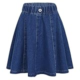 Columpio casual y suelto, muslo longitud, línea A, tejido agradable a la piel, estilo de mezclilla de moda, hace que tu look sea más adorable