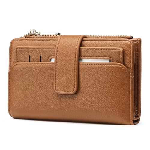 Frentree Geldbörse Damen Portemonnaie RFID Schutz Kartenetui groß mit Reißverschluss, viel Platz, herausnehmbares Etui & Geschenkbox