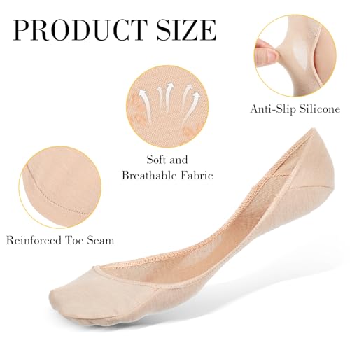 6 Pairs of No-Show Socks for Flats, Anti-Slip, Invisible Socks for Women, Non-Slip, Sock for Flats, Ultra-Low And Ultra-Thin Cotton Sock, Invisible Liners2