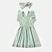 IFFEI Mommy and Me Dresses Matching Set Sleeveless Outfits with Poeckets and Headband Women S Green Mint