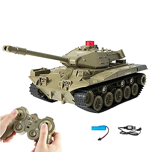 RC Tank Military Truck Vehicles RC Car 2.4Ghz Radio Controlled Military Battle Tank Toy 270°Rotational Realistic Sounds Great Gift for Kids Boys (Green)