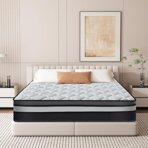 Colchón 140 x 200, Colchón Viscoelástico, Combinación de Muelles y Espumas, Certificado Oeko-Tex, 9 Zonas Ergonómico, Tejido Transpirable y Hipoalergénico, Mejora la Calidad del Sueño, Altura 30 cm