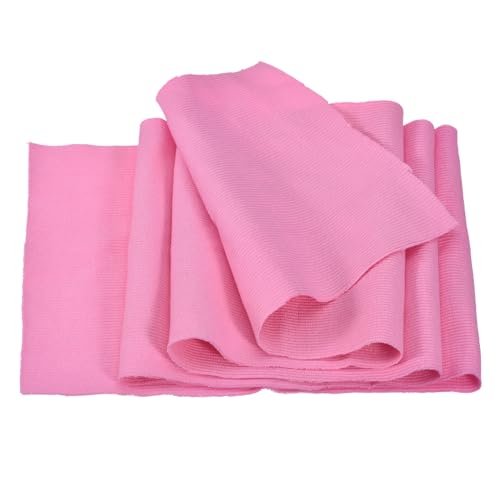 Image of MECCANIXITY 39 inch Elastic Cuffs Ribbed Trims Cotton Fabric Knit Rib Stretch Tape Cuff Sleeve Waistband for Sewing, 6 inch Wide Pink