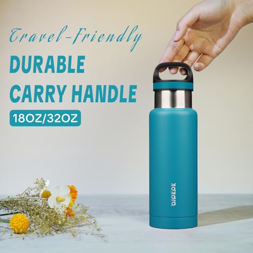 Image of BJPKPK Insulated Water Bottle 18OZ Stainless Steel Water Bottle with Handle Double Walls Vacuum Insulated BPA Free Flask, Laguna