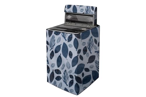 Image of The Furnishing Tree PVC Washing Machine Cover Compatible for Whirlpool 8 KG Fully-Automatic Top Loading SW Royal Plus H 8 KG, Washing Machine Waterproof and dustproof, Ditzy Pattern Grey