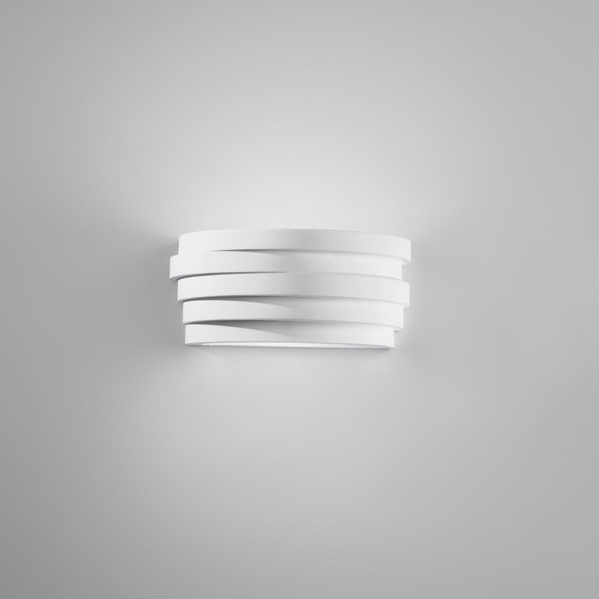 Intec Applique FLOW in gesso verniciabile con diffusore in vetro satinato 29 cm.
