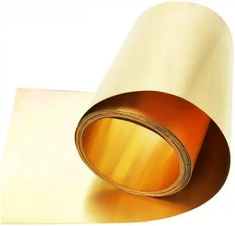 Brass Metal Sheet, 1PC Brass Sheet Brass Flat Thick 0.01-0.3mm Width 10-200 Mm Brass Metal Thin Sheet Foil Plate Length 100mm~1000mm(0.2x200x300mm)