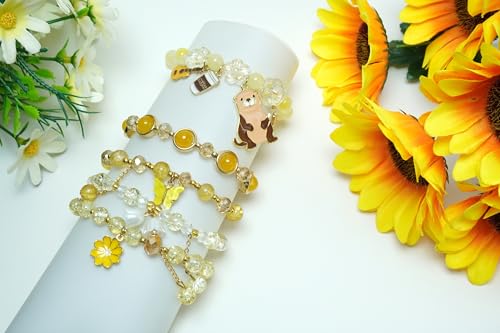 5PCS Beaded Charm Bracelets for Girls Otter Dainty Kawaii Crystal Beads Bracelets Set for Teens Girls Adjustable Stretch Bracelet Birthday Graduation Gift For Daughter Niece Granddaughter2