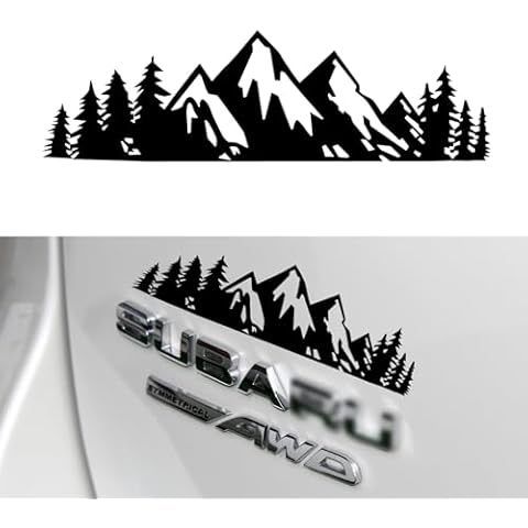 SINGARO Vinyl Snow Mountain Tree Decal Sticker, Trunk Logo Decal Sticker, Car Exterior Accessories(Black) Cover