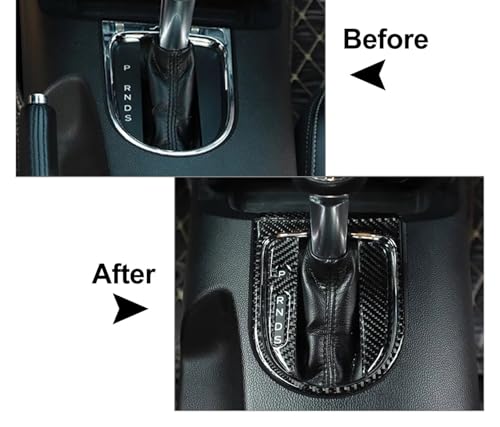 Embellecedor de fibra de carbono para cubierta del panel de cambios de Mustang interior 6