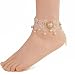 Lace Anklets Sexy Beads Foot Sandal Beach Wedding Jewelry Lace Ankle Bracelet for Women Girls White