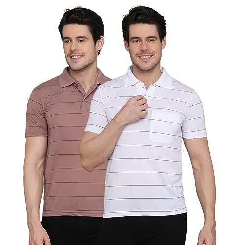Image of INKKR Striped Polo Neck T-Shirt Dora Combo