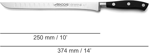 Miniatura 2 de ARCOS Cuchillo de trinchar de acero inoxidable de 10 pulgadas. Cuchillo rebanador de jamón para cortar jamón y carne. Mango ergonómico de