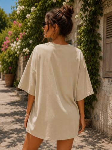 Image of ColorChakra Cotton Oversized Tshirt for Womens Down Shoulder Loose fit t-Shirt Women Baggy Style Oversize t-Shirt Korean fit