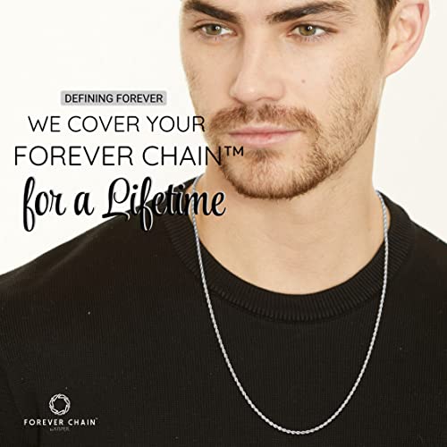 Kisper 24K White Gold Rope Chain Necklace –Thin, Dainty, White Gold Plated Stainless Steel Jewelry For Women & Men With Lobster Clasp, 22" #TOP3