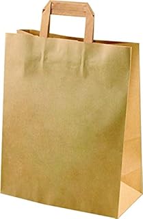 kgpack 25x Art & Craft DIY Borse Carta Kraft con Manico 33 x 28 x 12 cm | Sacchetti di Carta Kraft per attività per Bambini | Calendario dell'avvento | Sacchetto di Carta per Alimenti
