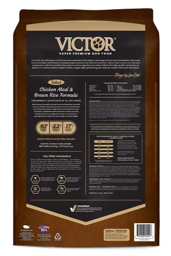 VICTOR Super Premium Dog Food – Chicken Meal & Brown Rice for All Normally Active Dogs of All Life Stages – Gluten-Free, Digestive & Immune Support, Ideal for Dogs with Meat Protein Allergies, 40 lb - Thumbnail 3
