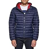 Tommy Hilfiger Men's Water Resistant Ultra Loft Filled Hooded Puffer Jacket, Midnight, Small
