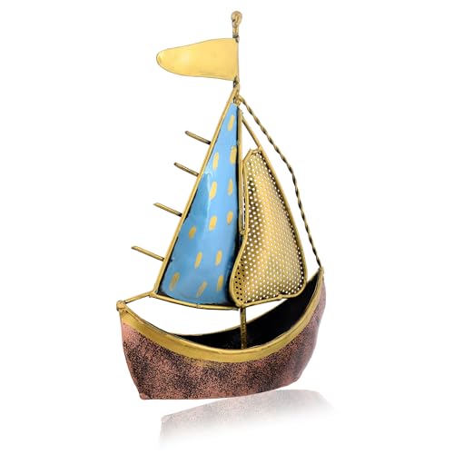 Image of CraftVatika Metal Turkish Ship Boat Naav Showpiece Figurine for Home Decor Living Room Tabletop Desktop Side Corner, Home Decorative Items (12 Inches Height) (Type 1)
