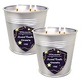Wticreate Citronella Candles Outdoor Indoor 2 Pack 3-Wick Total 34Oz，Burn 200 Hours Long Lasting fo