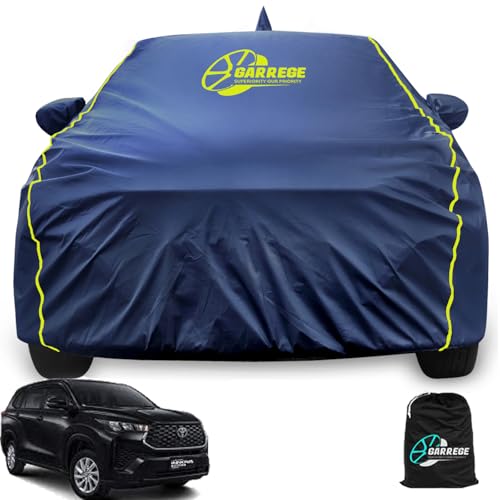 Image of Car Body Cover Compatible for Toyota Innova Hycross with Mirror Pockets Full Sized, Triple Stitched, Anti dust Proof, Navy Blue