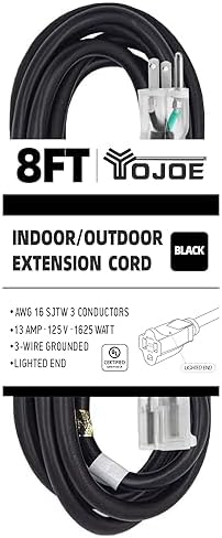 Stanley 33089 Grounded Outdoor Extension Power Cord, 8-Feet, Black