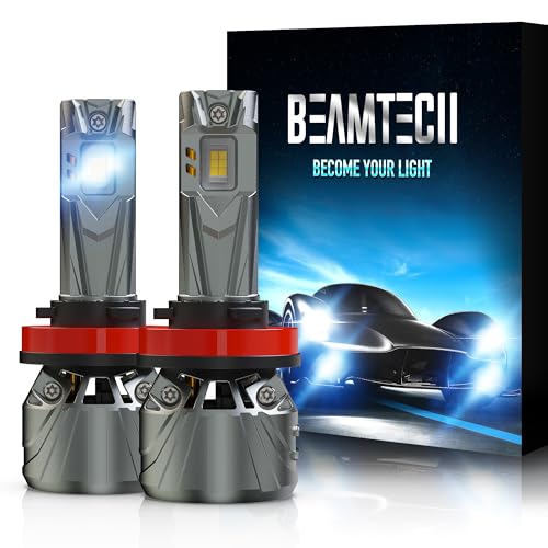 BEAMTECH H11/H8/H9 Bulb, 800% Brighter High Speed Fan 6500K Light, 2PCS