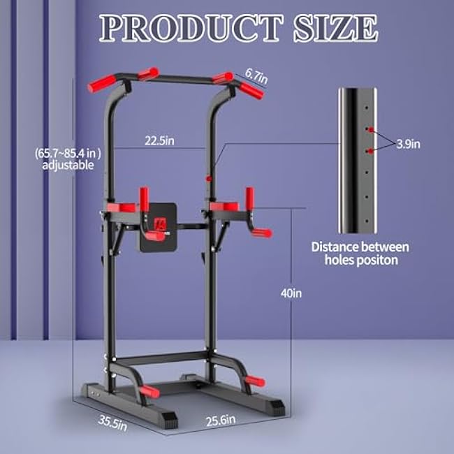 K KiNGKANG Power Tower Dip Station, Multi-Function Assistive Trainer Pull Up for Home Gym Muscle Building and Beginner Exercises,Load 450LBS