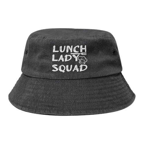 Qauirfe Lunch Lady Squad Fashion Cowboy Denim Fisherman Hat Outdoor Fishing Cap Sun