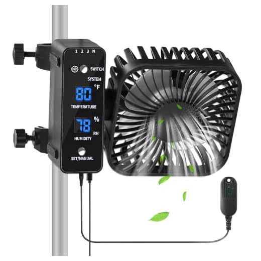 DAOTAILI 4" Grow Tent Fan with Auto Humidity Control | Quiet Oscillating Ventilation, Real-Time Temp & Humidity Monitoring for Hydroponics, Greenhouses & Indoor Gardens