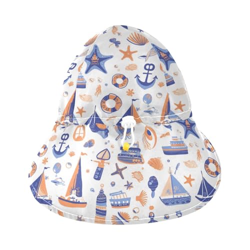Baby Boys Girls Sunhat Baby Boys Beach Play Hats Toddler Girl UPF 50+ Large Brim Traveling Swim Hat3