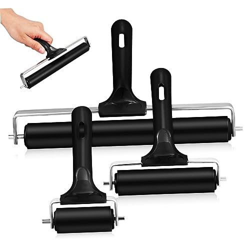 Holibanna 3pcs Reusable Crafting Rollers Glue Rollers for Printmaking Stamping and Wallpapering Durable Rubber Brayers for Easy Ink Application and Efficient Crafting