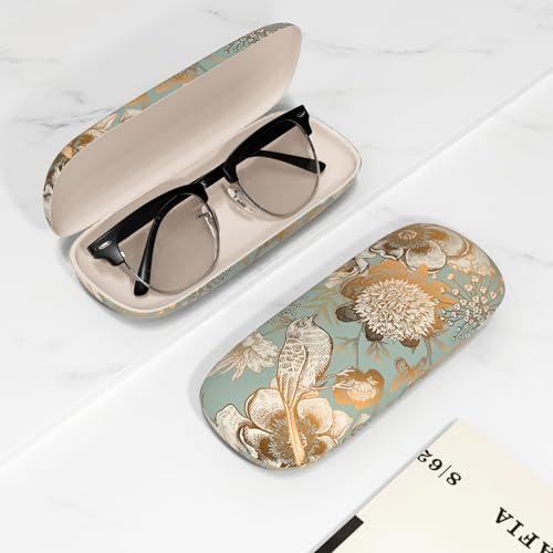 Image of Eyeglasses Case, Portable Hard Shell Protective Case for Glasses, Eyeglass Holder Box for Women with Cleaning Cloth