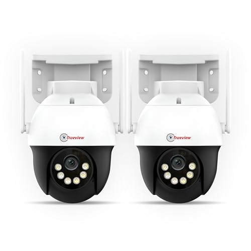 Image of Trueview 3MP 4G Mini PT Security Camera (Pack of 2) | STQC Certified | SIM Based CCTV Camera | 360 Pan Tilt | All Time Color Vision | Human Detection | Two-Way Audio | IP66 Waterproof | Alexa