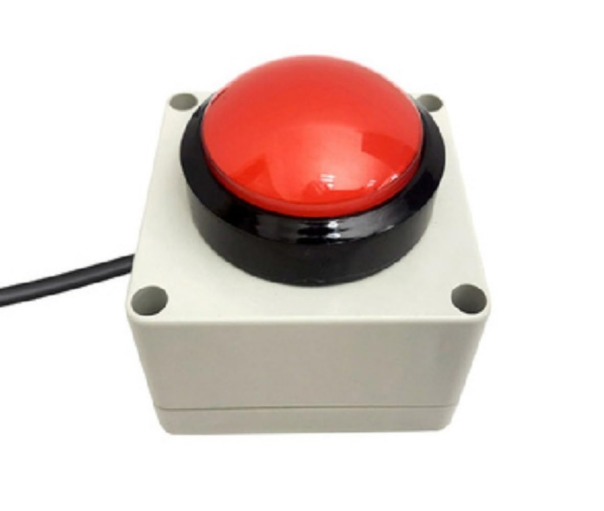 4/6 Digit Competition Timer with Stopwatch Button, Fitness Training Interval Timer LED Digital Wall Clock for Gym, Game, Speed Racing (Wired Hand Crap Big Button)