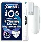 Oral-B iO5 Electric Toothbrushes For Adults,1 Toothbrush Head and Travel Case, 5 Modes With Teeth Whitening, 2 Pin Plug, White