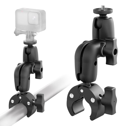 Image of yantralay 360 Adjustable Motorcycle Bike Handlebar Mount for Go pro, D JI, Insta 360 | Dual Ball Head Super Clamp with 1 /4 inch Screw for Action Cameras & Accessories