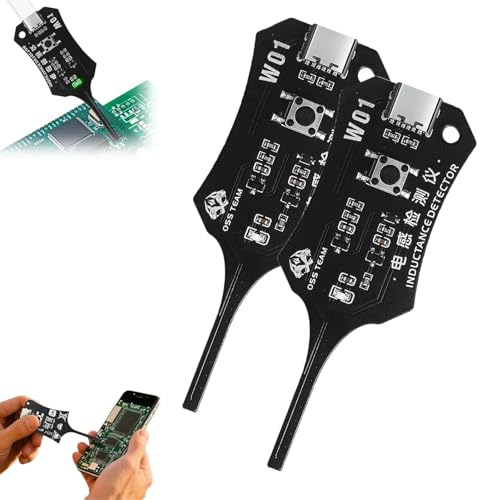 2 PCS Type-C Inductance Tester Motherboard Coil Tester Electronic Circuit Board Inductor Detector for PC & Phone Repair Electromagnetic Induction Quick Fault Check Tool for Motherboard Component