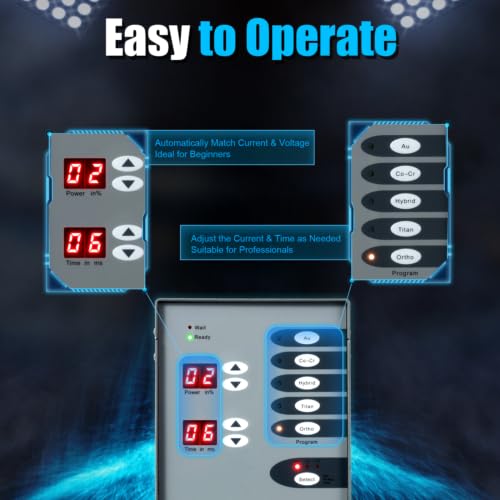 Automatic CNC Spot Welding Machine,110V Spot Welder Permanent Jewelry Welder Kit with 2 LCD Screens,Free Standing Pulse Argon Arc Welder Kit for Circle Mouth Welding, Dental Welding