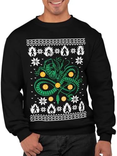 Graphic Impact Funny Inspired Dragon and Ball Gamers Ugly Christmas Sweater Xmas  Jumpers(Black, Small) : Amazon.co.uk: Fashion