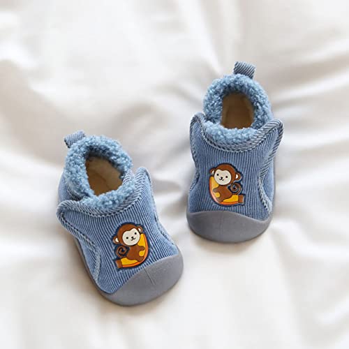 Infant Toddler Plush Walking Shoes Flat Bottom Soft Sole Slip On Cozy Casual Shoes House Slippers for Kid Light Shoes3