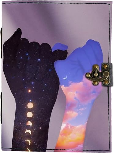 Image of Mr KRAFT Handcrafted A5 120 GSM Premium White Paper Love Promise UV Print Diary Leather Journal with Unique UV Love Diary Writing Notebook Unruled Personal Diaries for Men,Women-5x7 (Multi8)