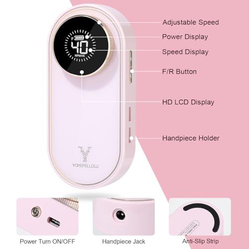 YOKE FELLOW Máquina taladro de uñas eléctrica 40000 RPM miniatura 6