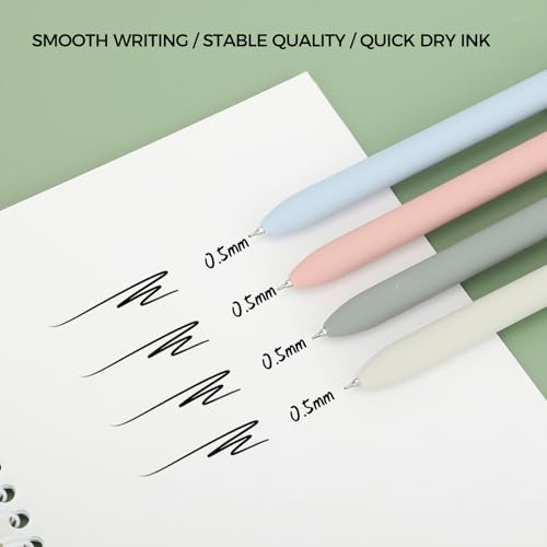 Image of Ddaowanx Cute Cat Pens, 4 Pcs 0.5mm Quick Dry Black Ink Gel Pens Fine Point Smooth Writing Pens, Cat Lover Gifts for Women Men