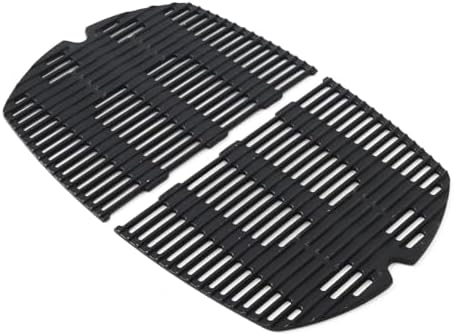 7646 Gusseisen Grillroste Ersatzteile für Weber Q300, Q320, Q3000, Q3200 | 45 x 32 cm Grillroste Zubehör für Weber 57060001, 586002, 404341 Gasgrills, 2 Stück, Passgenau Sehr Gute